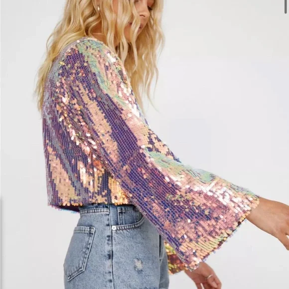 Iridescent Sequin Jacket - Picture 3 of 6